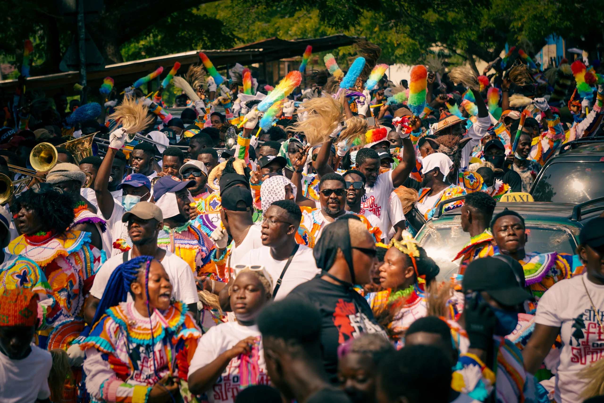 A crowd of people at Ankos Festival in Ghana