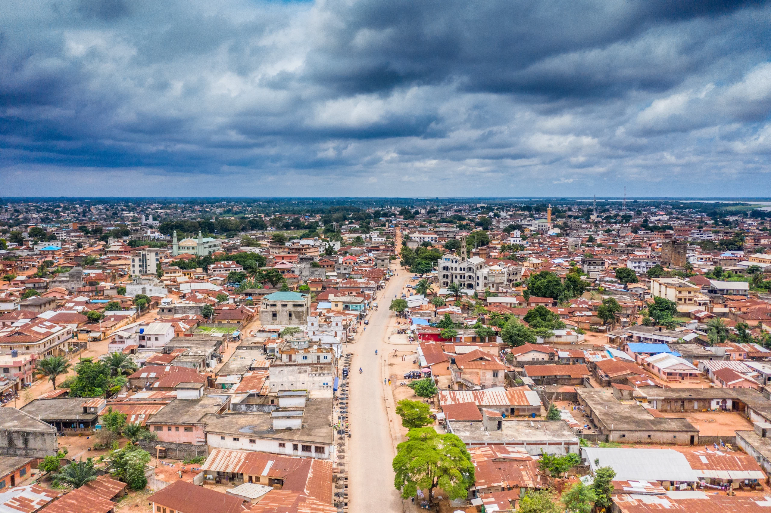 Une vue aérienne de porto-novo, la capitale du Bénin. Crédit photo: Yanick Folly