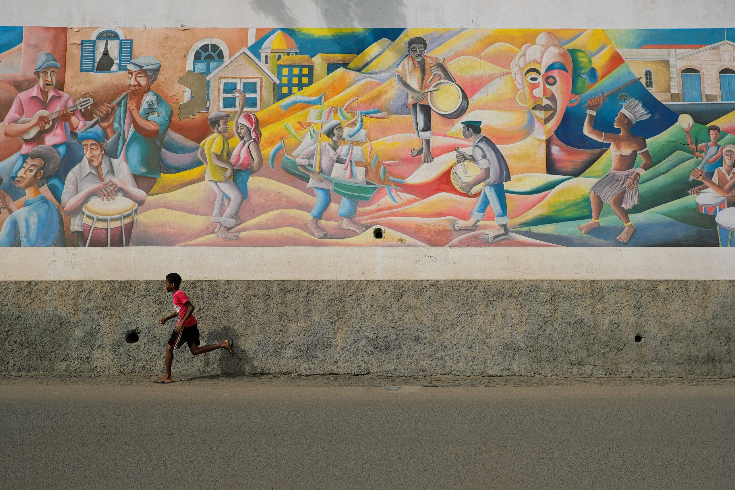 Mural celebrating the culture of Cabo Verde